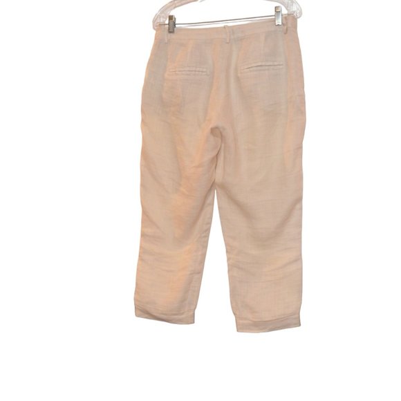 ZARA BASIC Cream Light Fabric Ramie Flair Light Pants Women S - Picture 4 of 6